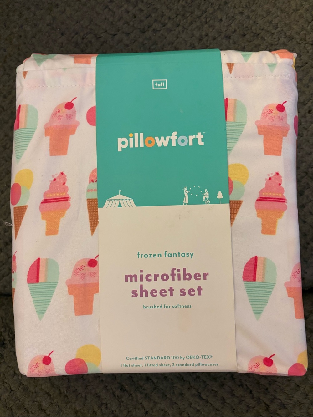 Pillowfort full size ice cream cone sheets brand new